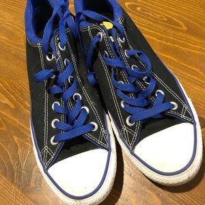 Black and blue converse